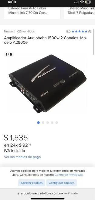 Audiobahn A2900e Amplifier - 1500W, 2-Channel, Bridgeable, Black aluminum chassis, ribbed heatsink, dual RCA inputs, multiple speaker terminals - Compact rectangular design