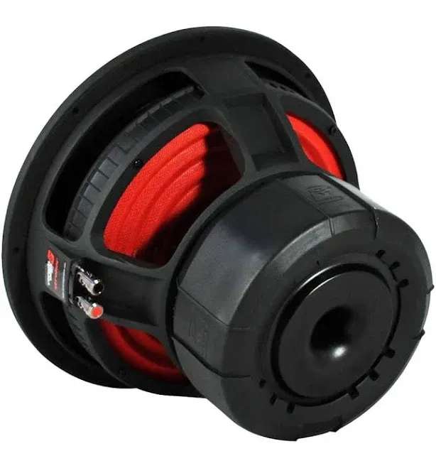 Cerwin Vega Stroker 12 Subwoofer - 12-inch - Black and red design, stitched surround, paper cone, large magnet, dual push terminals, visible red spider.